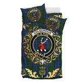 Colquhoun 01 Tartan Crest Bedding Set - Golden Thistle Style